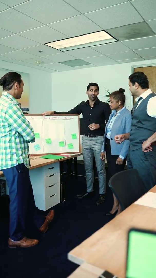 Service team reviewing a workflow board